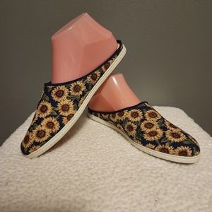 VTG 80-90's Keds slipper slides sunflower print size 8.5